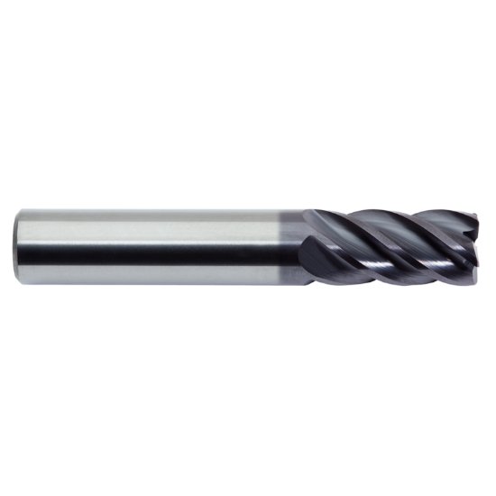 Picture of M.A. Ford 17825002A Dia 1/4 SH 0.2500 LOC 0.3750 OAL2.00 End Mill Standard Flute Standard Helix Carbide AlTiN Single End Corner Radius0.0150 0.38mm TuffCut® XR